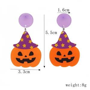 Spécifications de taille pour boucles d'oreilles citrouille d'Halloween avec mesures