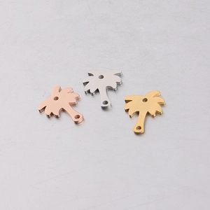 Coconut tree stainless steel pendants in rose gold, silver and gold finishes