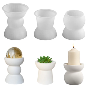 Geometric Silicone Mold For DIY Candle Holder Flower Pot Resin Gypsum Cement Casting Nordic Minimalist Home Decor