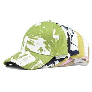 Multi-color tie-dye baseball caps for men and women featuring unique ink splash patterns