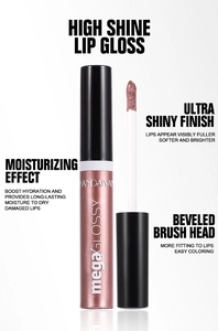 Gloss à lèvres liquide ultra brillant et scintillant, formule hydratante longue tenue facile.