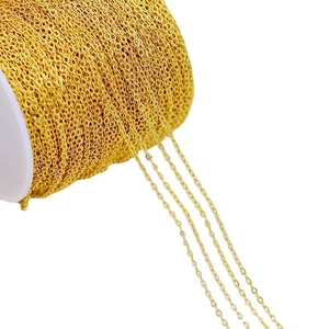 Polished 18K gold-plated copper O-chain spool for DIY jewelry making and crafting