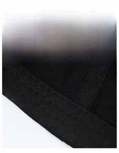 Close-up of the breathable moisture-wicking sweatband inside a black baseball cap