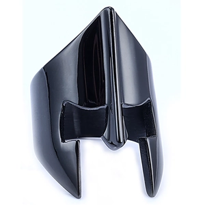 Anello in acciaio inossidabile nero lucido con design a maschera da elmo spartano