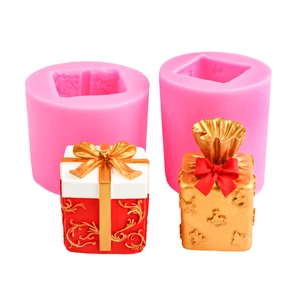 Moules en silicone DIY pour boîtes cadeaux de Noël avec nœud 3D et motifs en relief