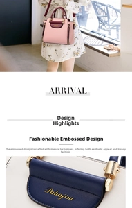 Detail showing high-quality PU leather stitching and golden hardware on fashionable handbag