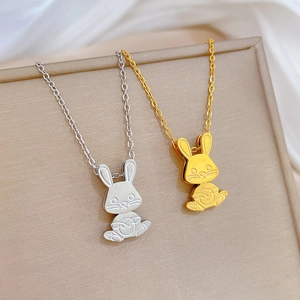 Rabbit Pendant Necklace Titanium Steel Minimalist Clavicle Chain Fashion Jewelry For Women