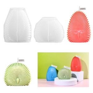 Stampo In Silicone A Forma De Ventaglio Design Coda Di Pavone Per Produzione Di Candele Fai Da Te Resina Sapone Ornamento Fatto A Mano Rilievo 3D