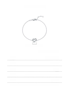 Detailed technical specifications of the S925 sterling silver heart bracelet with moissanite