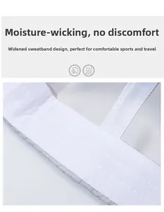 Detail view of the wide moisture-wicking sweatband inside a white breathable sports cap