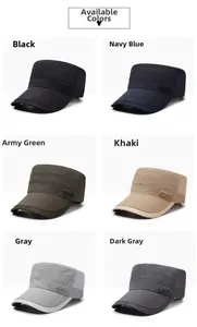 Close-up of military flat top sports cap available in six breathable mesh color variants