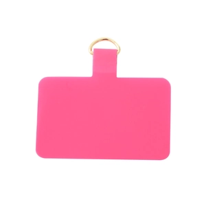 Universal pink TPU phone lanyard patch with golden D-ring connector for wrist straps