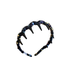 Colorful knitted wavy hair comb headband with anti-slip teeth for women fashion