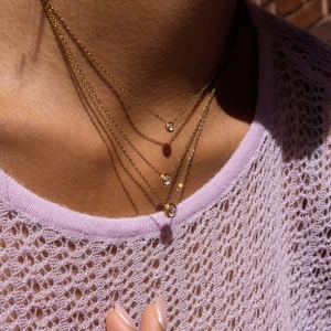 Layered Stainless Steel Necklace For Women Elegant Vintage Round Zirconia Solitaire Pendant Luxury Jewelry Accessories