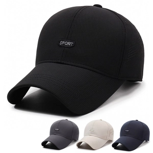 Men Baseball Cap Polyester Breathable Laser Holes Sunshade Hat For Outdoor Sports Fishing Adjustable Casual Simple