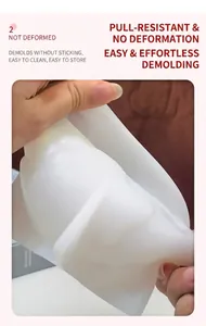 Detail showing highly flexible silicone mold being stretched without deformation