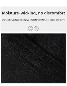 Close-up of widened sweatband on winter thermal cap with moisture-wicking fabric