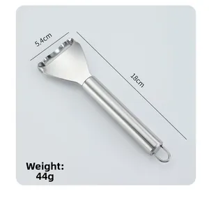 Macro view of stainless steel corn peeler dimensions 18cm length and 5.4cm width