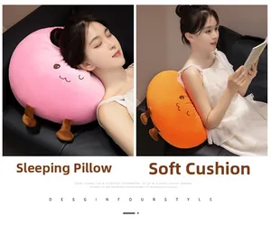 Soft cartoon baozi plush pillows used as a sleeping headrest and cozy back support