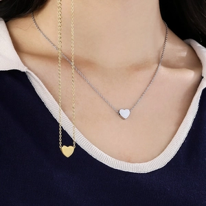 Minimalistische Herz Anhänger Halskette 316L Edelstahl Zierliche Mode Schlüsselbein Kette Für Frauen