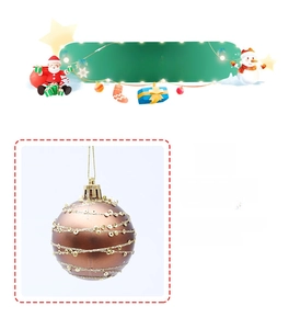 Close-up of coffee-colored Christmas ball ornament with golden sequin spiral details