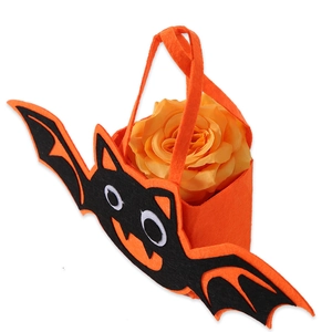 Halloween bat felt candy bag with wings and handle for trick or treat party decor