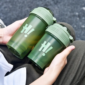 Protein Shaker Bottle BPA Free Plastic Sports Water Cup Mixing Ball Portable Leakproof For Gym Fitness Men Women
