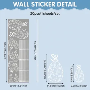 Adesivi per finestre pasquali bianchi con motivi floreali decorazioni statiche in PVC