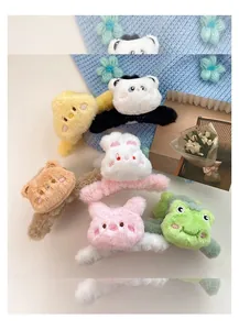 Detailed collection of plush animal hair claws in chick panda rabbit and bear designs