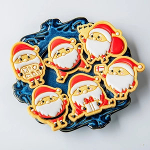 6-piece Santa Claus cookie cutter set for DIY Christmas baking and icing decoration