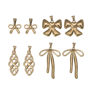 Golden stainless steel bow pendants for DIY jewelry making in various creative styles