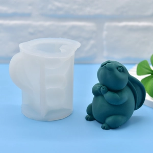 Rabbit Silicone Mold Praying Shape DIY 3D Handmade Tool For Soap Candle Fondant Cake Decorating