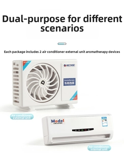 Detailed set of mini air conditioner car aromatherapy model with indoor and outdoor units