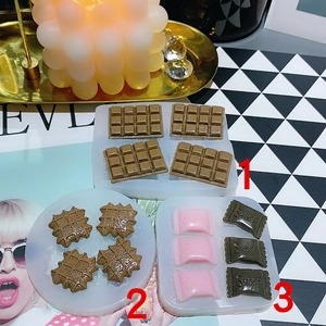 Mini Waffle And Chocolate Bar Silicone Mold For DIY Baking Fondant Candy Soap Aromatherapy Candle Crafting Projects