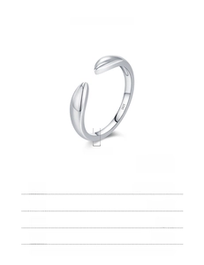 Detailed view of S925 sterling silver minimalist ring showing the hallmark and smooth finish