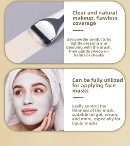 Detailed view of a flat concealer brush for foundation and facial mask application