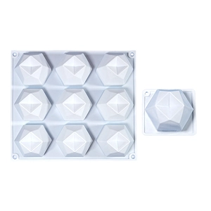 9-cavity geometric diamond sphere silicone mold for candles and resin crafts