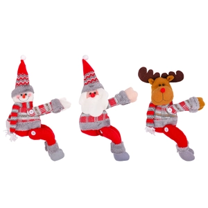 Trois embrasses de rideaux de Noël avec motifs Père Noël, bonhomme de neige et renne