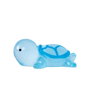 Luminous blue resin turtle figurine for micro landscape and aquarium decoration