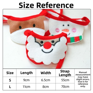 Size chart for dog bandana showing dimensions for S and L sizes in centimeters