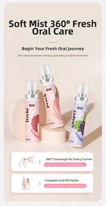 Three bottles of 20ml portable mouth spray with 360-degree atomizing pump nozzles