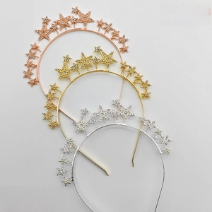 Detailed close-up of rhinestone and pearl star crowns in gold, silver, and rose gold