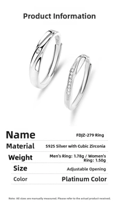 Detail specifications of S925 sterling silver Mobius rings with cubic zirconia inlay