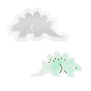 Moule en silicone dinosaure 3D pour gâteaux fondants et bougies avec échantillon vert