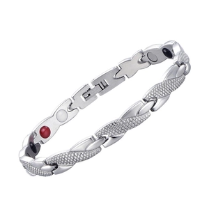 Bracelet à écailles de dragon en argent poli pour hommes et femmes avec aimants