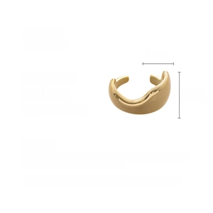 Detailed size view of a chunky gold irregular geometric wave bangle made of acrylic