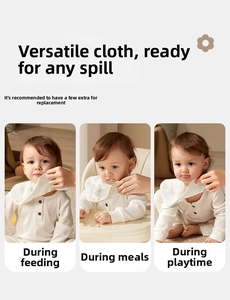 Versatile multi-use baby bib in soft white cotton for feeding and daily protection