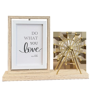 Modern rotating Ferris wheel photo frame with 6-inch wooden double-sided display