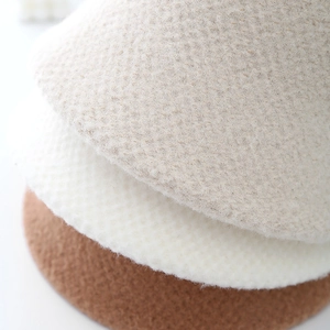 Classic knitted wool bucket hats in beige, white and caramel for women's autumn winter fashion