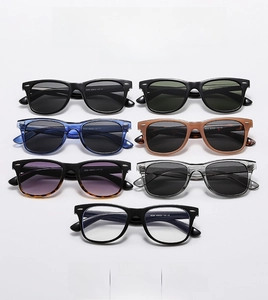 Classic square sunglasses collection with multiple frame colors and rivet details in detail